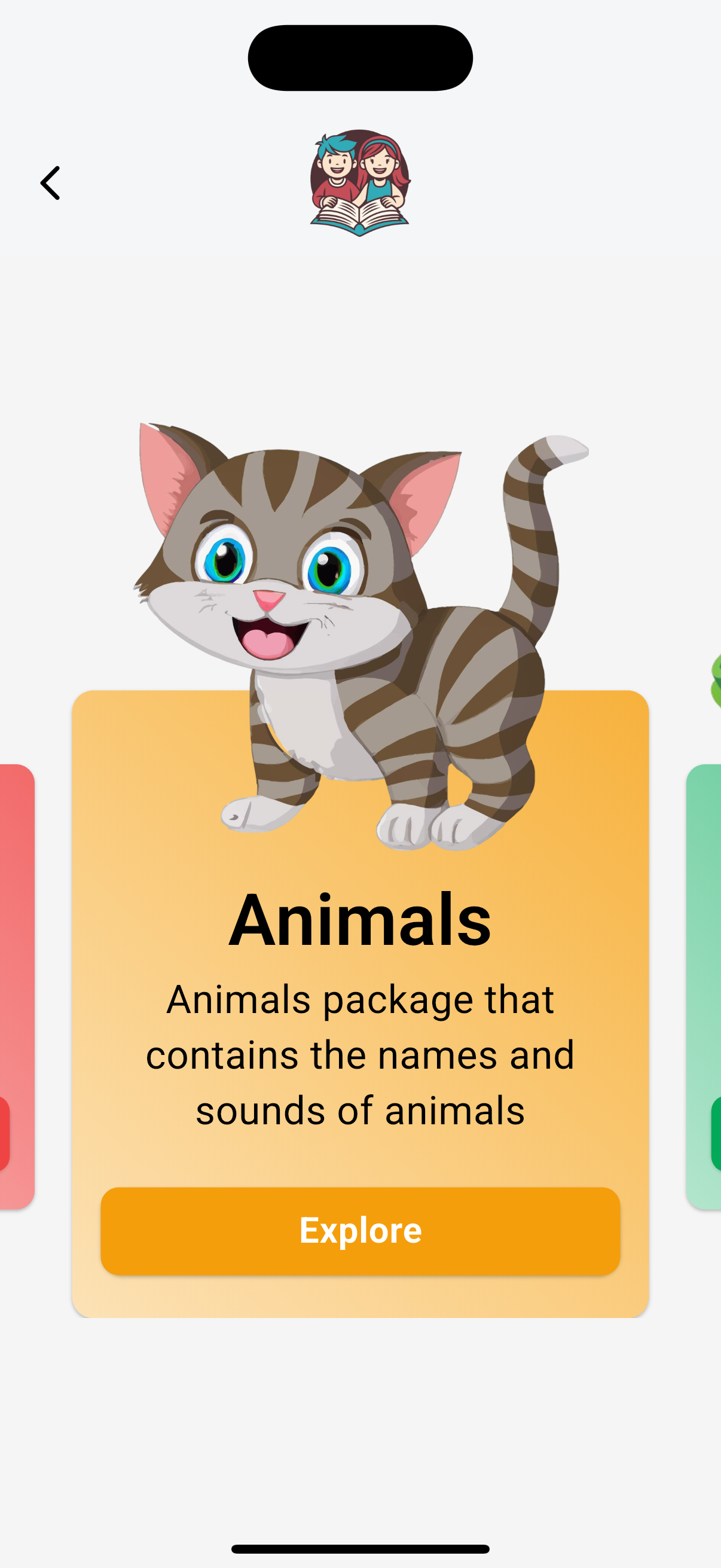 Language selection screen